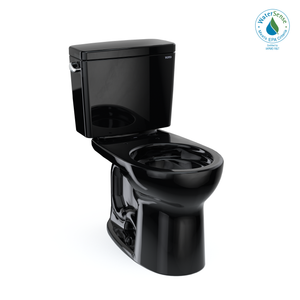 Alternate Image for TOTO Drake Two-Piece Round 1.28 GPF Universal Height TORNADO FLUSH Toilet with CEFIONTECT, Ebony, Vitreous China, CST775CEF#51
