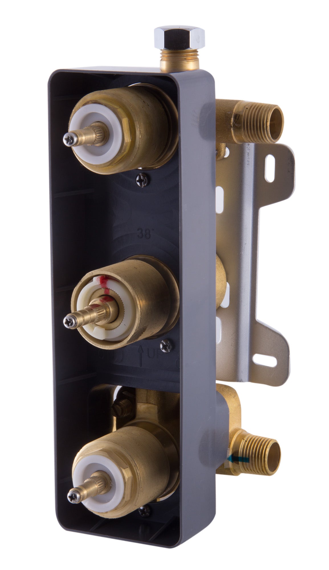 ALFI brand AB2701-BN Brushed Nickel Square 2 Way Thermostatic Shower Mixer, Brass
