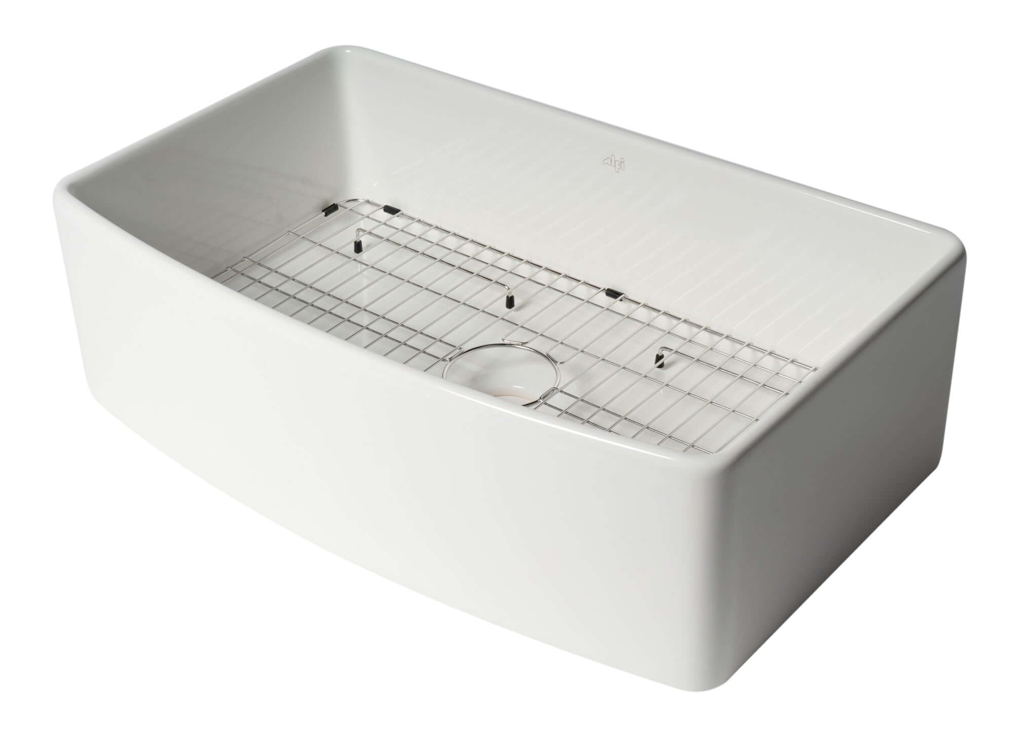 ALFI brand 33" Fireclay Farmhouse Sink with Accessories, White, ABFC3320S-W