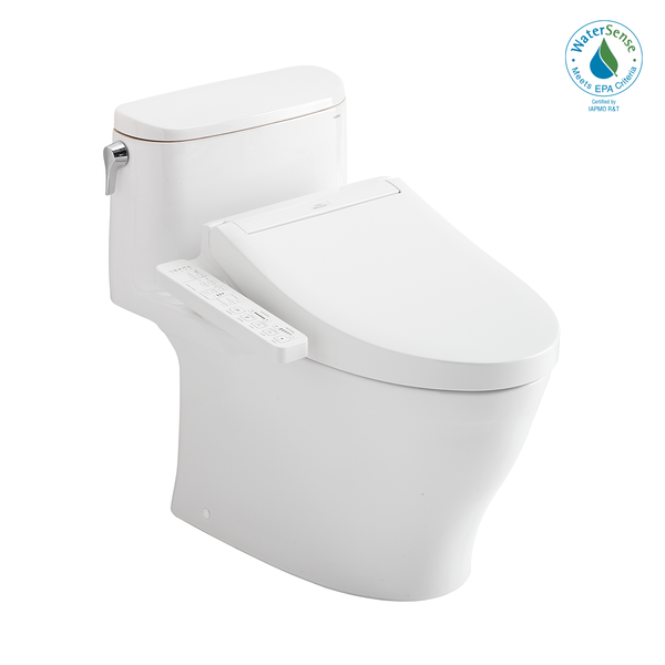 TOTO WASHLET+ Nexus 1G One-Piece Elongated 1.0 GPF Toilet and WASHLET C2 Bidet Seat, Cotton White, Vitreous China|Plastic, MW6423074CUFG#01