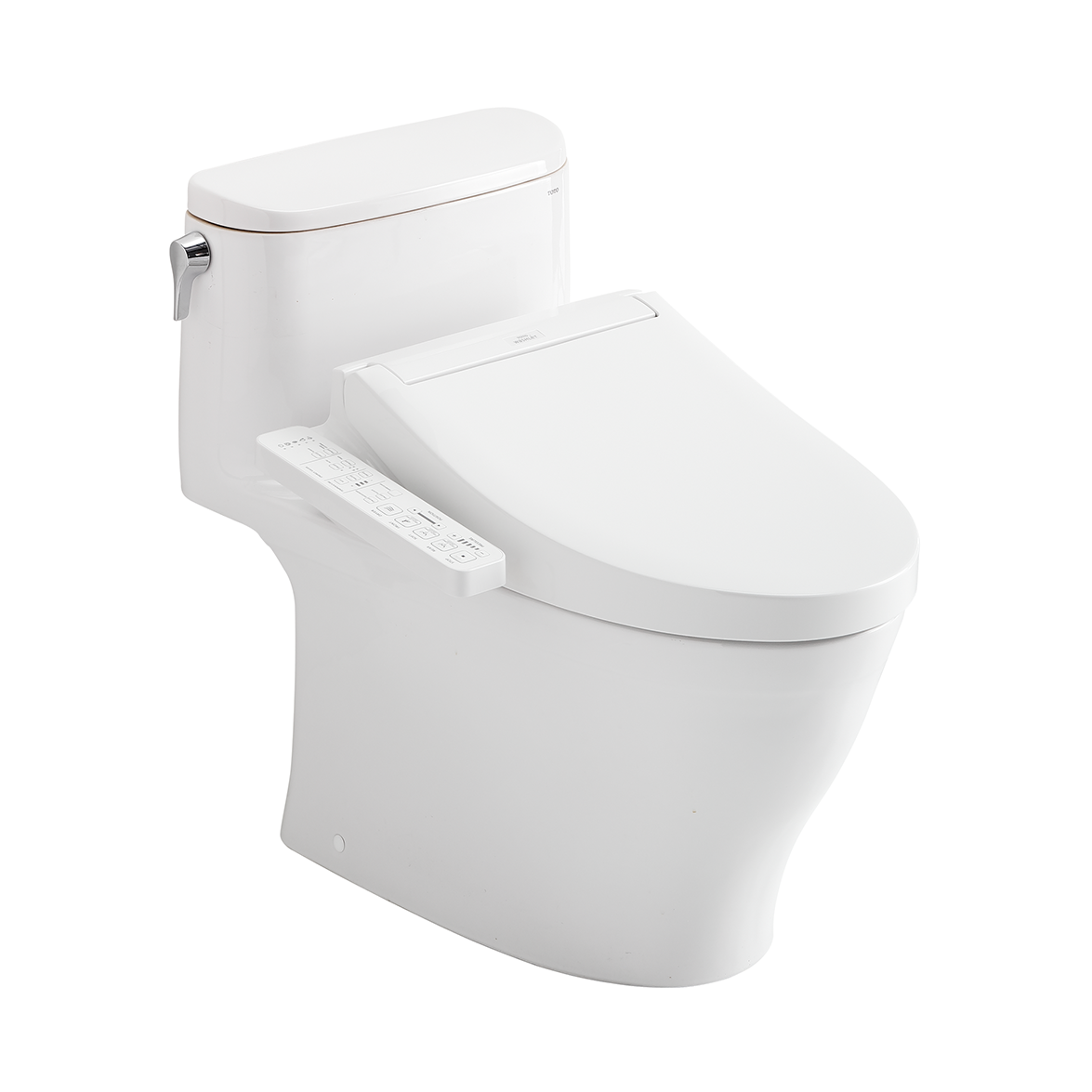 TOTO WASHLET+ Nexus One-Piece Elongated 1.28 GPF Toilet and WASHLET C2 Bidet Seat, Cotton White, Vitreous China|Plastic, MW6423074CEFG#01