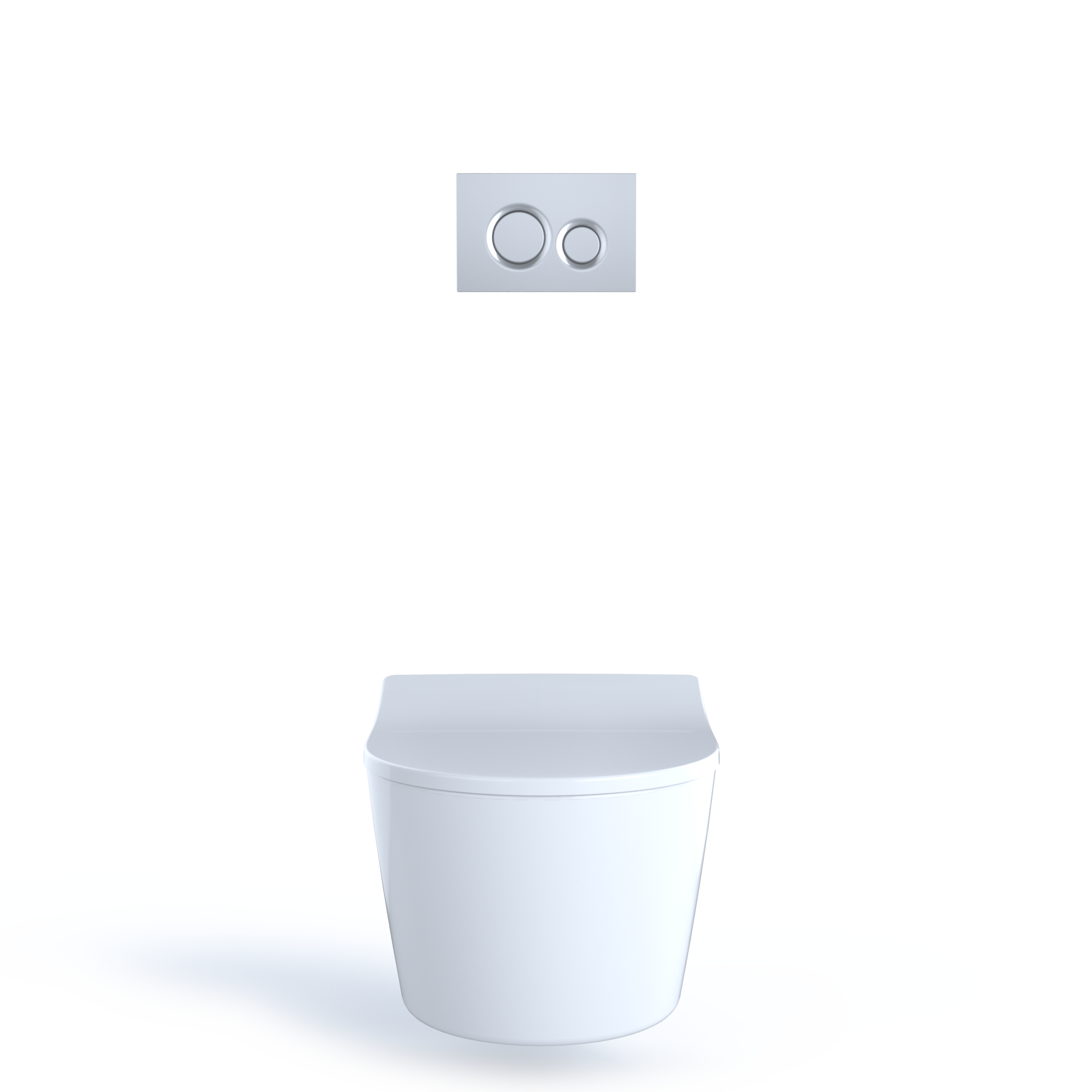 TOTO RP Wall-Hung D-Shape Toilet and DuoFit In-Wall 1.28 and 0.9 GPF Dual-Flush Tank System with Copper Supply, Matte Silver, Vitreous China|Steel|Plastic, CWT447247CMFG#MS