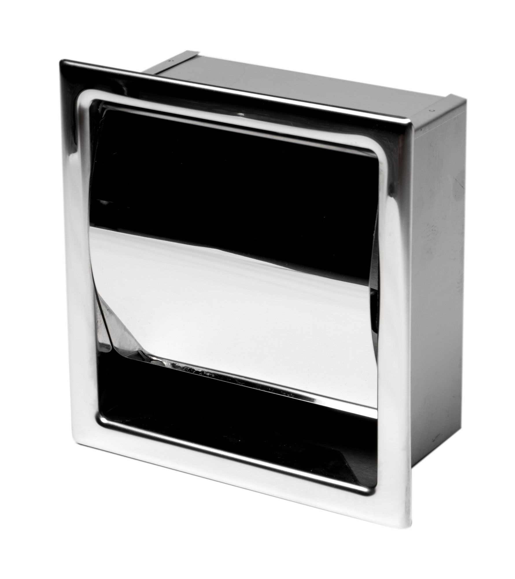 ALFI brand ABTP77-PSS Polished Stainless Steel Recessed Toilet Paper Holder with Cover, Chrome