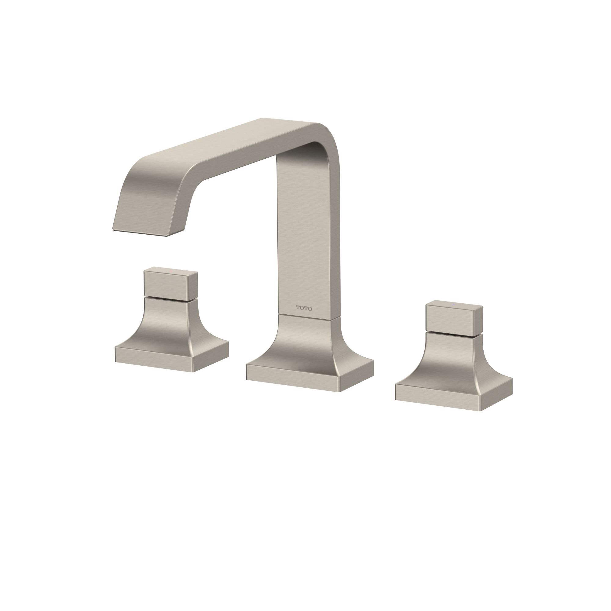 TOTO GC Two-Handle Deck-Mount Roman Tub Filler Trim, Brushed Nickel, Brass, TBG08201U#BN