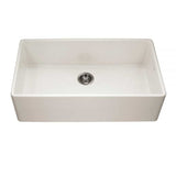 Houzer Platus 36 inch Biscuit Fireclay Apron Front Farmhouse Single Bowl Kitchen Sink - PTG-3600 BQ-C