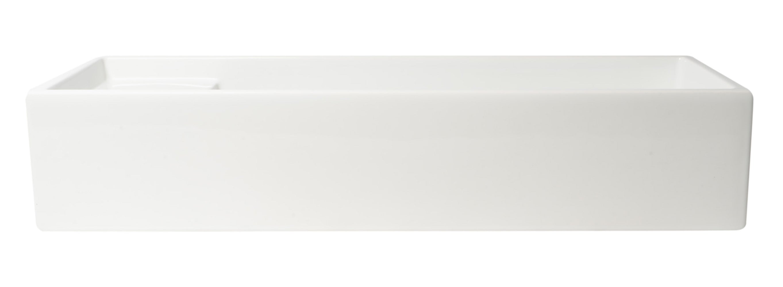 ALFI brand 39.4" x 14.6" Rectangle Above Mount or Semi Recessed Fireclay Bathroom Sink, White, No Faucet Hole, AB39TR