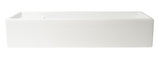 ALFI brand 39.4" x 14.6" Rectangle Above Mount or Semi Recessed Fireclay Bathroom Sink, White, No Faucet Hole, AB39TR