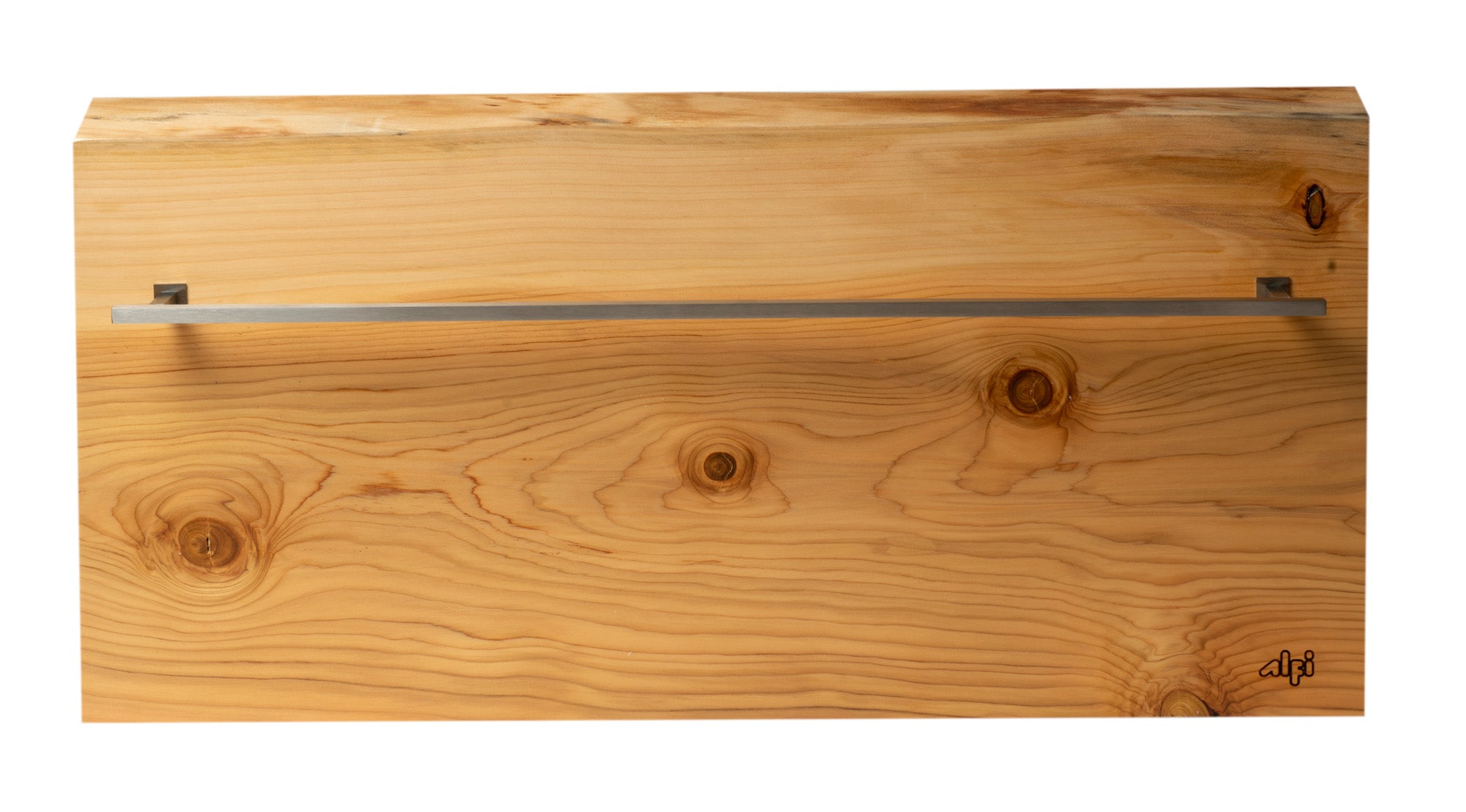 ALFI brand ABTW3216H 32"x16" Live Edge Cedar Wood Towel Warmer, Natural Wood