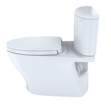 TOTO Nexus Two-Piece Elongated 1.28 GPF Universal Height Toilet with CEFIONTECT and SS124 SoftClose Seat, WASHLET+ Ready, Cotton White, Vitreous China, MS442124CEFG#01