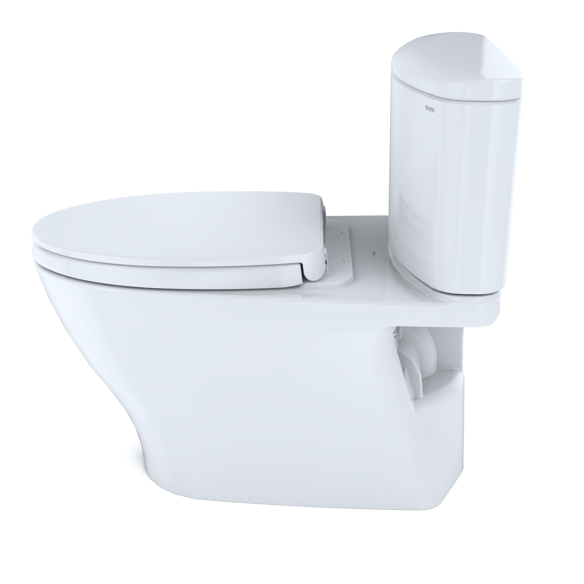 TOTO Nexus 1G Two-Piece Elongated 1.0 GPF Universal Height Toilet with CEFIONTECT and SS124 SoftClose Seat, WASHLET+ Ready, Cotton White, Vitreous China, MS442124CUFG#01