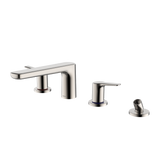 TOTO GS Four-hole Deck-Mount Roman Tub Filler Trim with Handshower, Polished Nickel, Brass, TBG03202U#PN