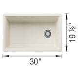 Blanco Inteos 30" Undermount Silgranit Workstation Kitchen Sink, Soft White, No Faucet Hole, 443310