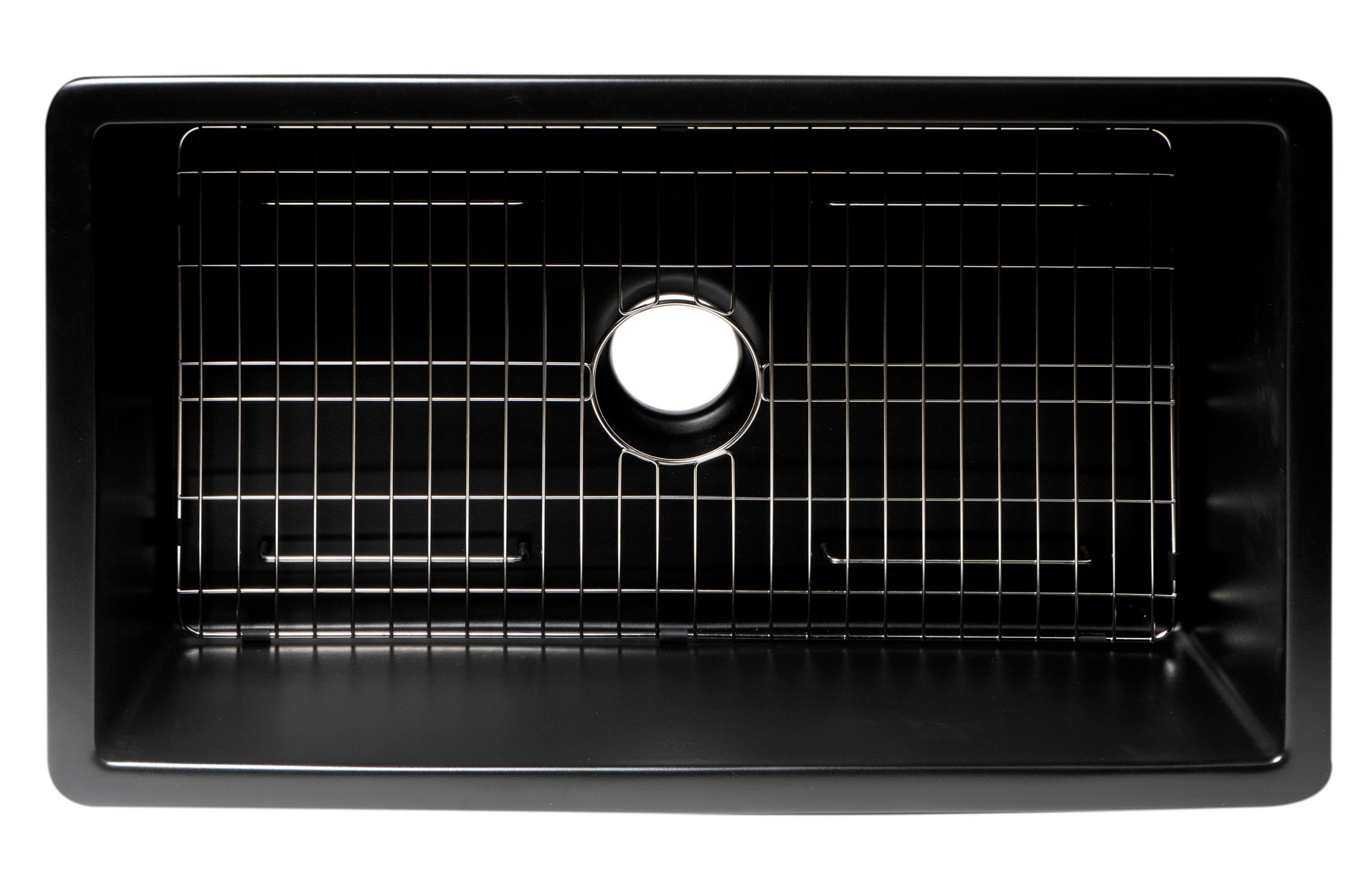 ALFI brand 32" Drop In Fireclay Kitchen Sink, Black Matte, No Faucet Hole, ABF3219SUD-BM