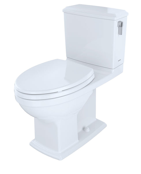 TOTO Connelly WASHLET+ Two-Piece Elongated Dual Flush 1.28 and 0.9 GPF Universal Height Toilet with CEFIONTECT and Right Hand Lever, Cotton White, Vitreous China, MS494124CEMFRG#01