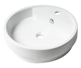 ALFI brand 19.13" x 19.13" Round Drop In Porcelain Bathroom Sink, White, 1 Faucet Hole, ABC702