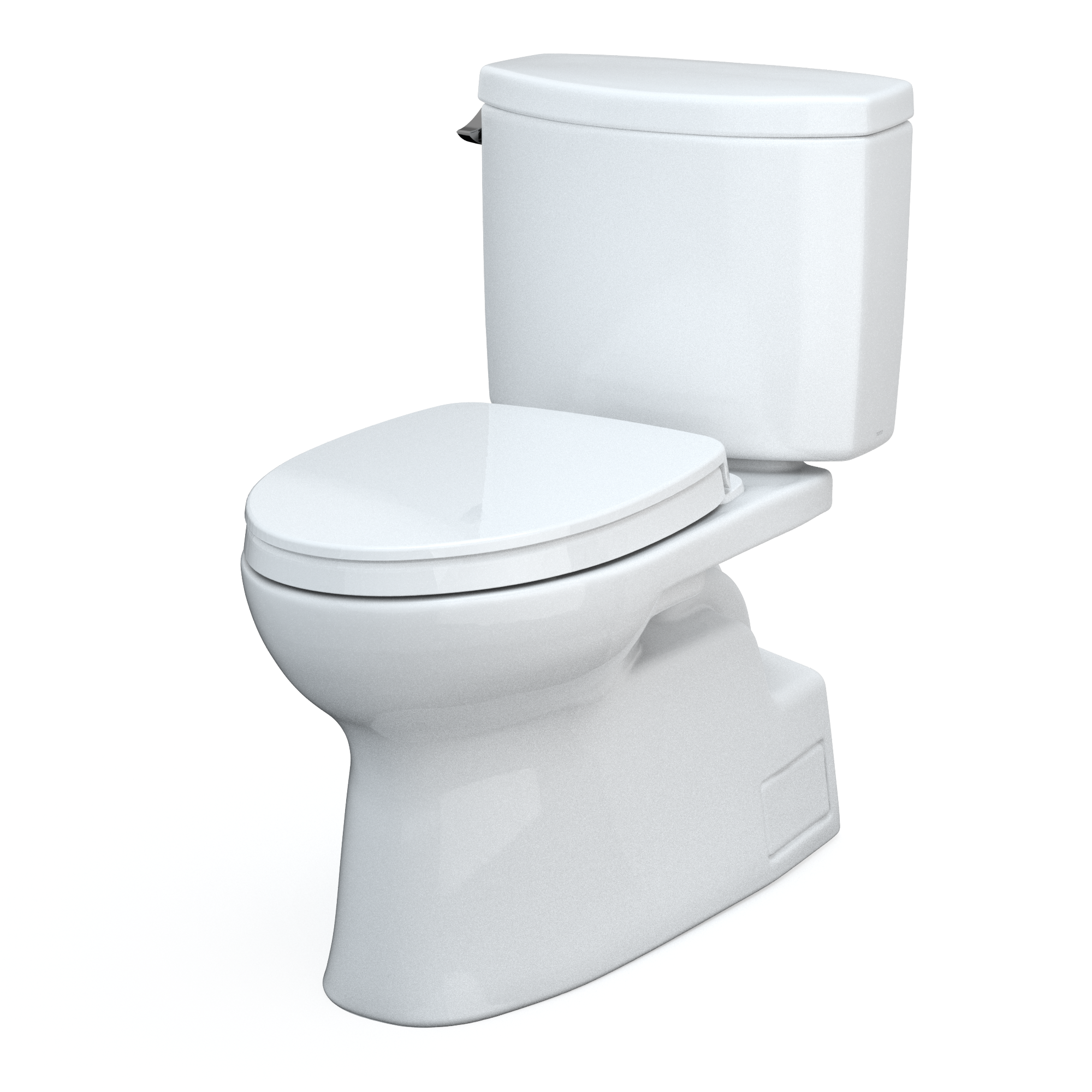 TOTO Vespin II Two-Piece Elongated 1.28 GPF Universal Height Toilet with CEFIONTECT and SS124 SoftClose Seat, WASHLET+ Ready, Cotton White, Vitreous China|Plastic, MS474124CEFG#01