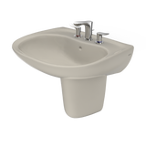 TOTO Prominence Oval Wall-Mount Bathroom Sink with CEFIONTECT and Shroud for 8 Inch Center Faucets, Bone, Vitreous China, LHT242.8G#03