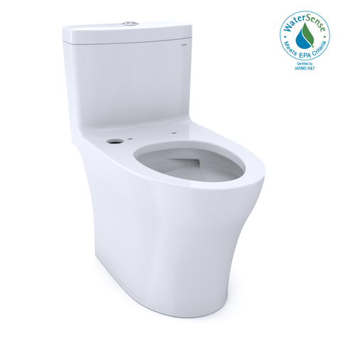 TOTO Aquia IV One-Piece Elongated Dual Flush 1.28 and 0.9 GPF WASHLET+ and Auto Flush Ready Toilet with CEFIONTECT, Cotton White, Vitreous China, CST646CEMFGNAT40#01