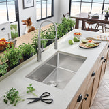 Blanco Cuvee 32" Undermount Stainless Steel Kitchen Sink, Satin Polish, 16 Gauge, No Faucet Hole, 524754
