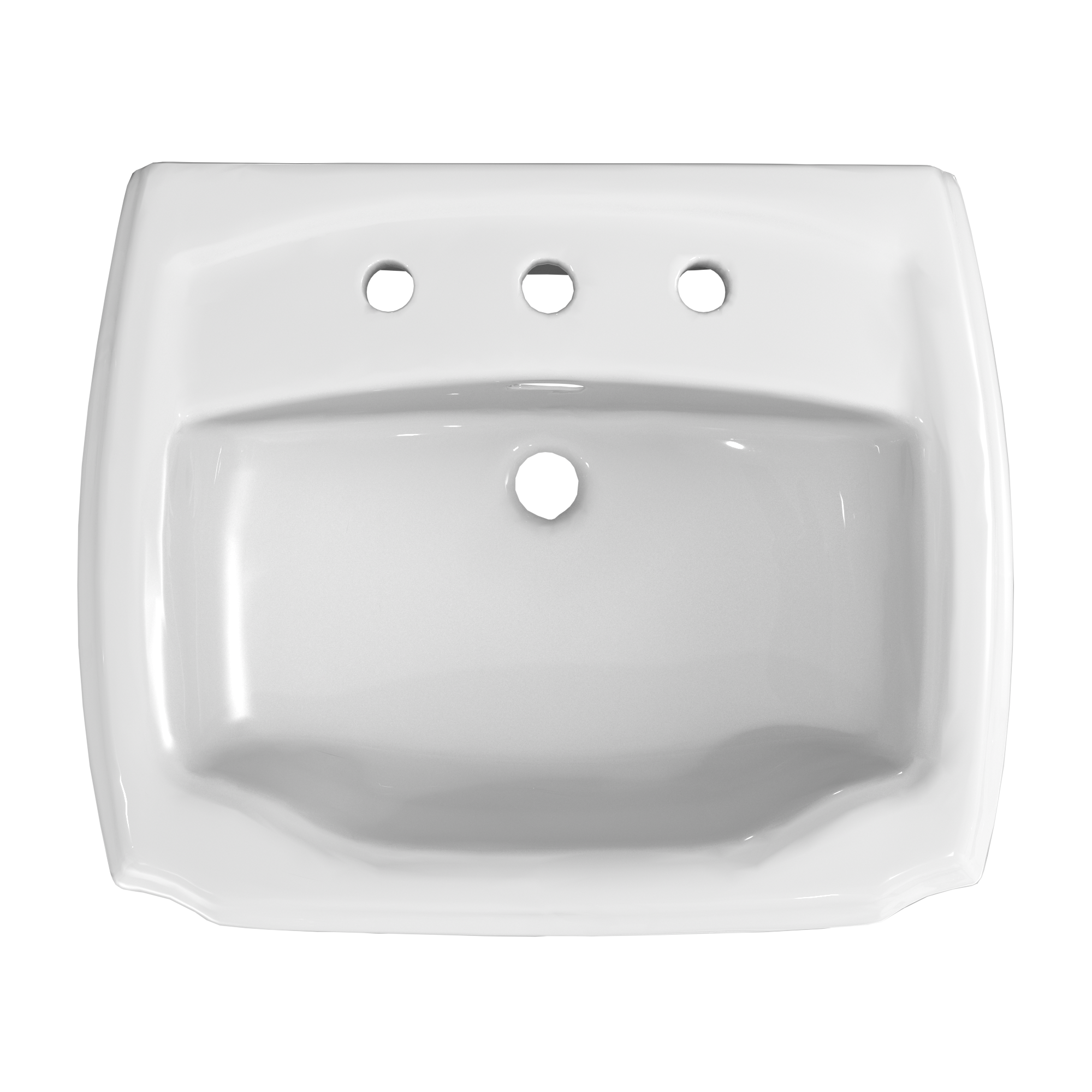 TOTO Guinevere 24-3/8" x 19-7/8" Rectangular Pedestal Bathroom Sink for 8 Inch Center Faucets, Cotton White, Vitreous China, LPT972.8#01
