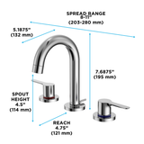 TOTO LB Series Two Handle Widespread 1.2 GPM Bathroom Sink Faucet with Drain Assembly, Polished Chrome, Brass, TLS01201U#CP