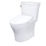 TOTO WASHLET+ Aquia IV Arc Two-Piece Elongated Dual Flush 1.28 and 0.9 GPF Toilet with Auto Flush S7A Contemporary Bidet Seat, Cotton White, Vitreous China|Plastic, MW4484736CEMFGNA#01