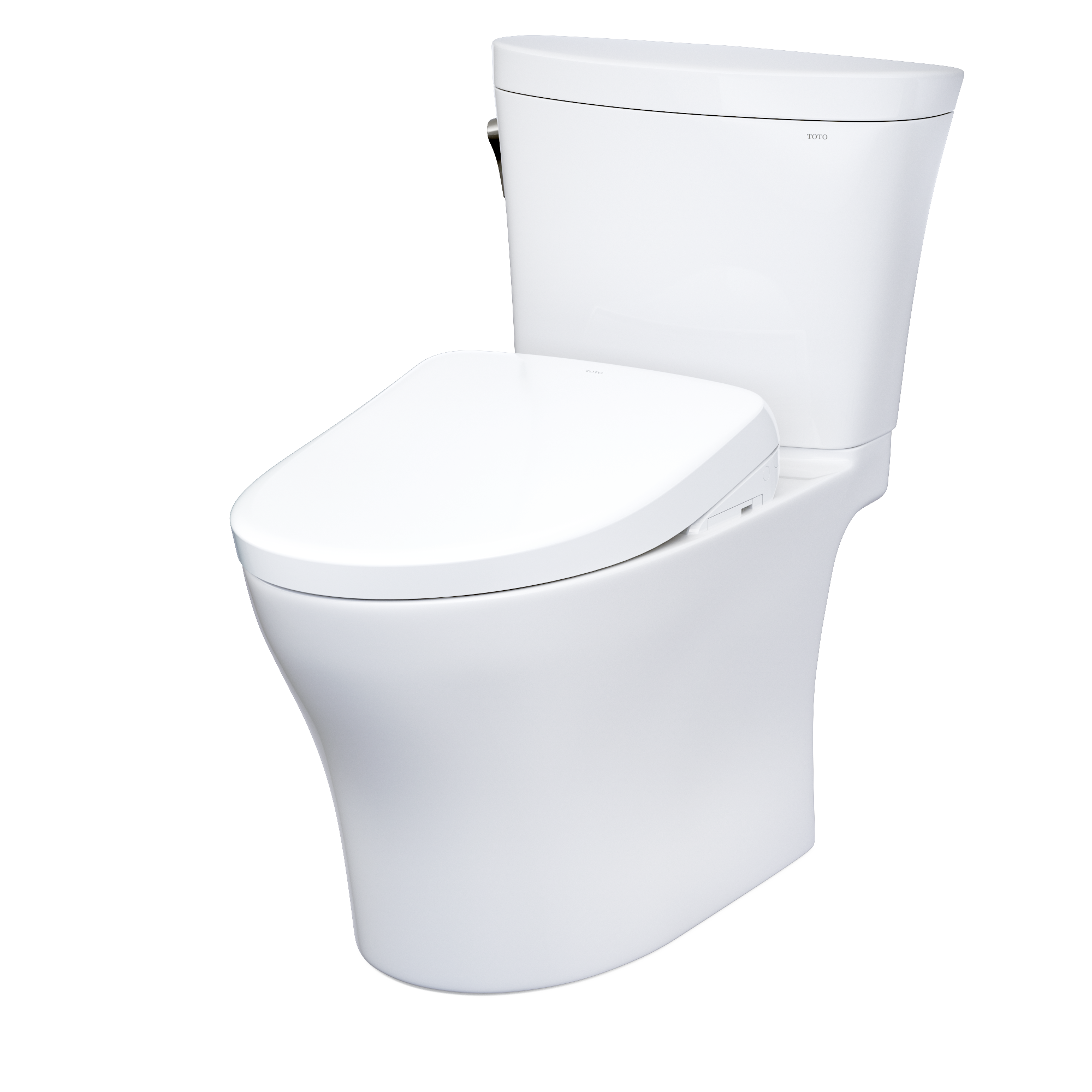 TOTO WASHLET+ Aquia IV Arc Two-Piece Elongated Dual Flush 1.28 and 0.9 GPF Toilet with Auto Flush S7 Contemporary Bidet Seat, Cotton White, Vitreous China|Plastic, MW4484726CEMFGNA#01