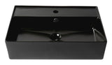 ALFI brand 23.38" x 15.75" Rectangle Above Mount Porcelain Bathroom Sink, Black Matte, 1 Faucet Hole, ABC901-BM