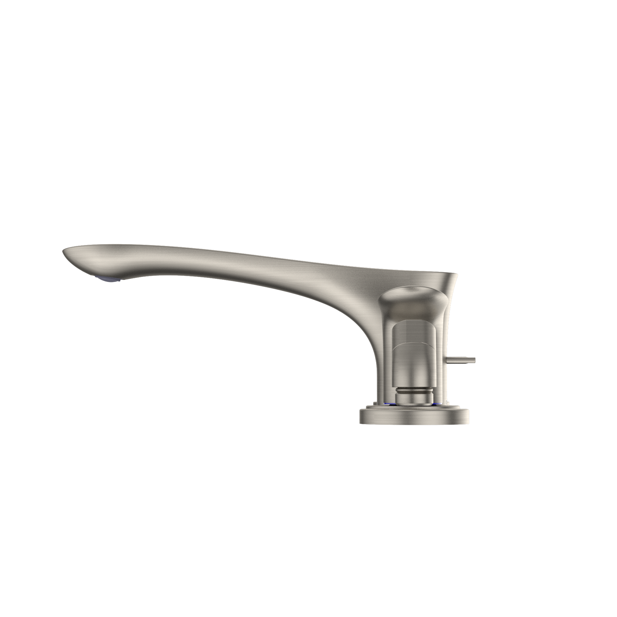 TOTO GO Two-Handle Deck-Mount Roman Tub Filler Trim with Handshower, Brushed Nickel, Brass, TBG01202U#BN