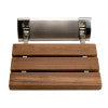 ALFI brand ABS14-BN Brushed Nickel 14" Folding Teak Wood Shower Seat Bench, Natural Wood