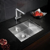 Blanco Quatrus 22" Undermount Stainless Steel Kitchen Sink, Satin Polish, 18 Gauge, No Faucet Hole, 443050