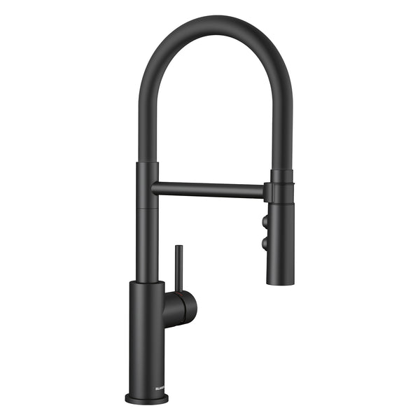 Blanco Catris Flexo Semi-Pro Pull-Down Dual-Spray Kitchen Faucet, Matte Black, 1.5 GPM, Brass, 443026