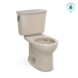 TOTO Drake Transitional Two-Piece Round 1.28 GPF Universal Height TORNADO FLUSH Toilet with CEFIONTECT, Bone, Vitreous China, CST785CEFG#03