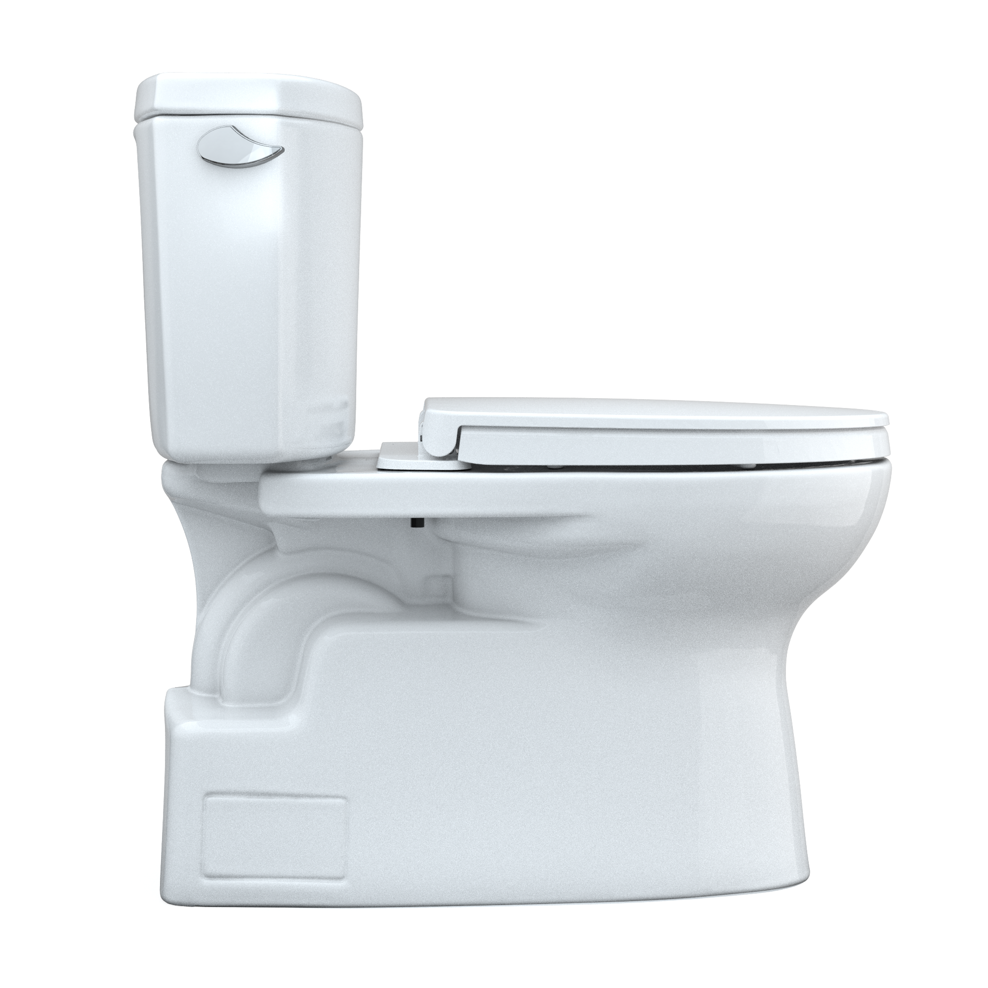 TOTO Vespin II Two-Piece Elongated 1.28 GPF Universal Height Toilet with CEFIONTECT and SS124 SoftClose Seat, WASHLET+ Ready, Cotton White, Vitreous China|Plastic, MS474124CEFG#01
