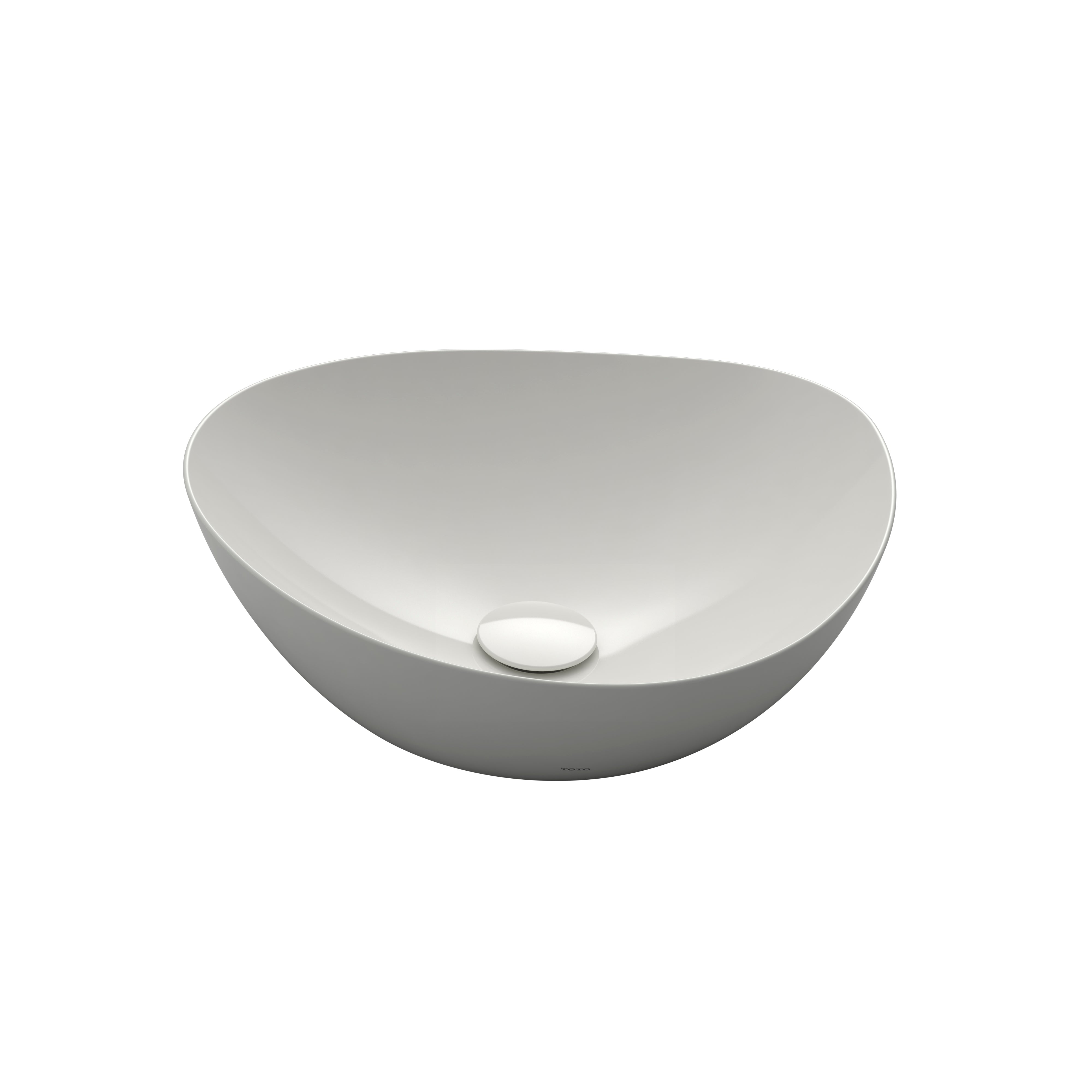 TOTO Kiwami Asymmetrical Vessel Bathroom Sink with CEFITONTECT, Cotton White, Ceramic, LT477G#01