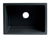 ALFI brand 24" Fireclay Farmhouse Sink, Black Matte, No Faucet Hole, AB2418HS-BM