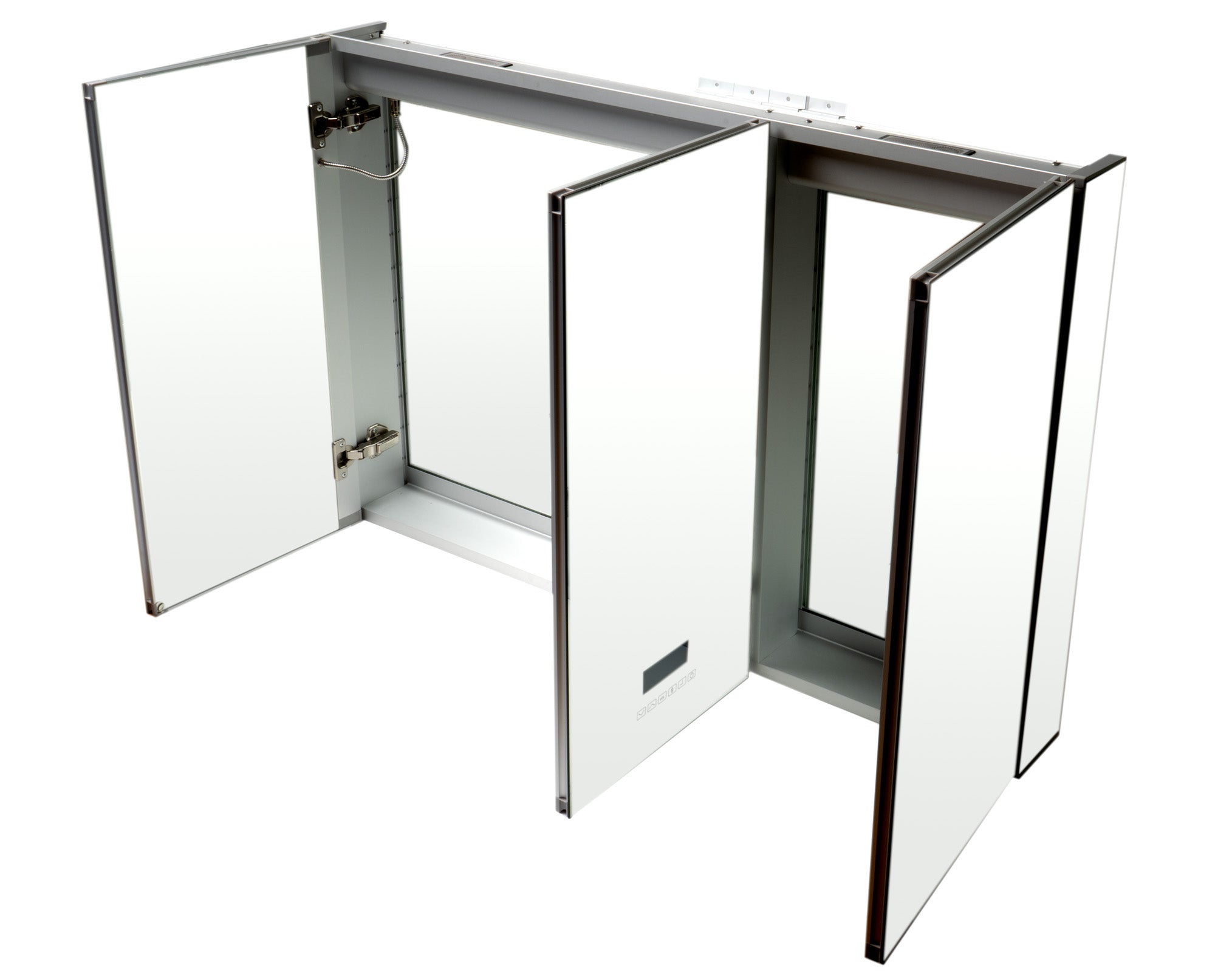 ALFI brand ABMC4228BT 42" x 28" Triple Door LED Light Bluetooth Medicine Cabinet, Aluminum, Gray