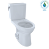 TOTO Drake II 1G Two-Piece Elongated 1.0 GPF Universal Height Toilet with CEFIONTECT, Cotton White, Vitreous China, CST454CUFG#01