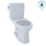 TOTO Drake II 1G Two-Piece Elongated 1.0 GPF Universal Height Toilet with CEFIONTECT, Cotton White, Vitreous China, CST454CUFG#01