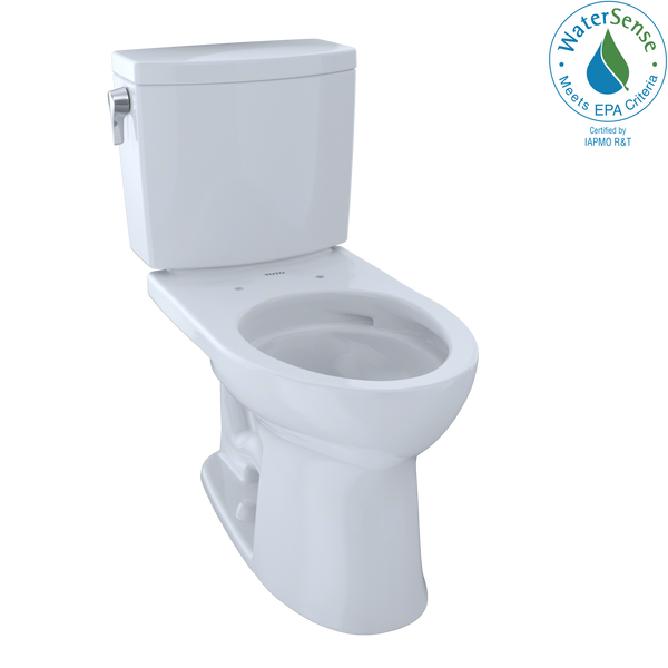 TOTO Drake II 1G Two-Piece Elongated 1.0 GPF Universal Height Toilet with CEFIONTECT, Cotton White, Vitreous China, CST454CUFG#01