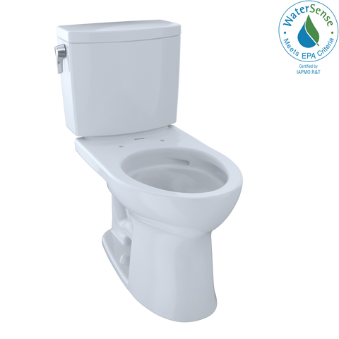 TOTO Drake II 1G Two-Piece Elongated 1.0 GPF Universal Height Toilet with CEFIONTECT, Cotton White, Vitreous China, CST454CUFG#01