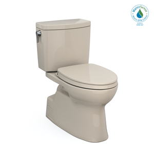Alternate Image for TOTO Vespin II 1G Two-Piece Elongated 1.0 GPF Universal Height Toilet with CEFIONTECT and SS124 SoftClose Seat, WASHLET+ Ready, Bone, Vitreous China|Plastic, MS474124CUFG#03