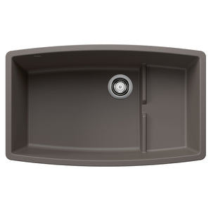 Alternate Image for Blanco Performa 32" Undermount Silgranit Kitchen Sink, Volcano Gray, No Faucet Hole, 443122
