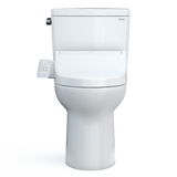 TOTO Drake WASHLET+ Two-Piece Elongated 1.28 GPF Universal Height TORNADO FLUSH Toilet with C2 Bidet Seat, Cotton White, Vitreous China, MW7763074CEFG#01