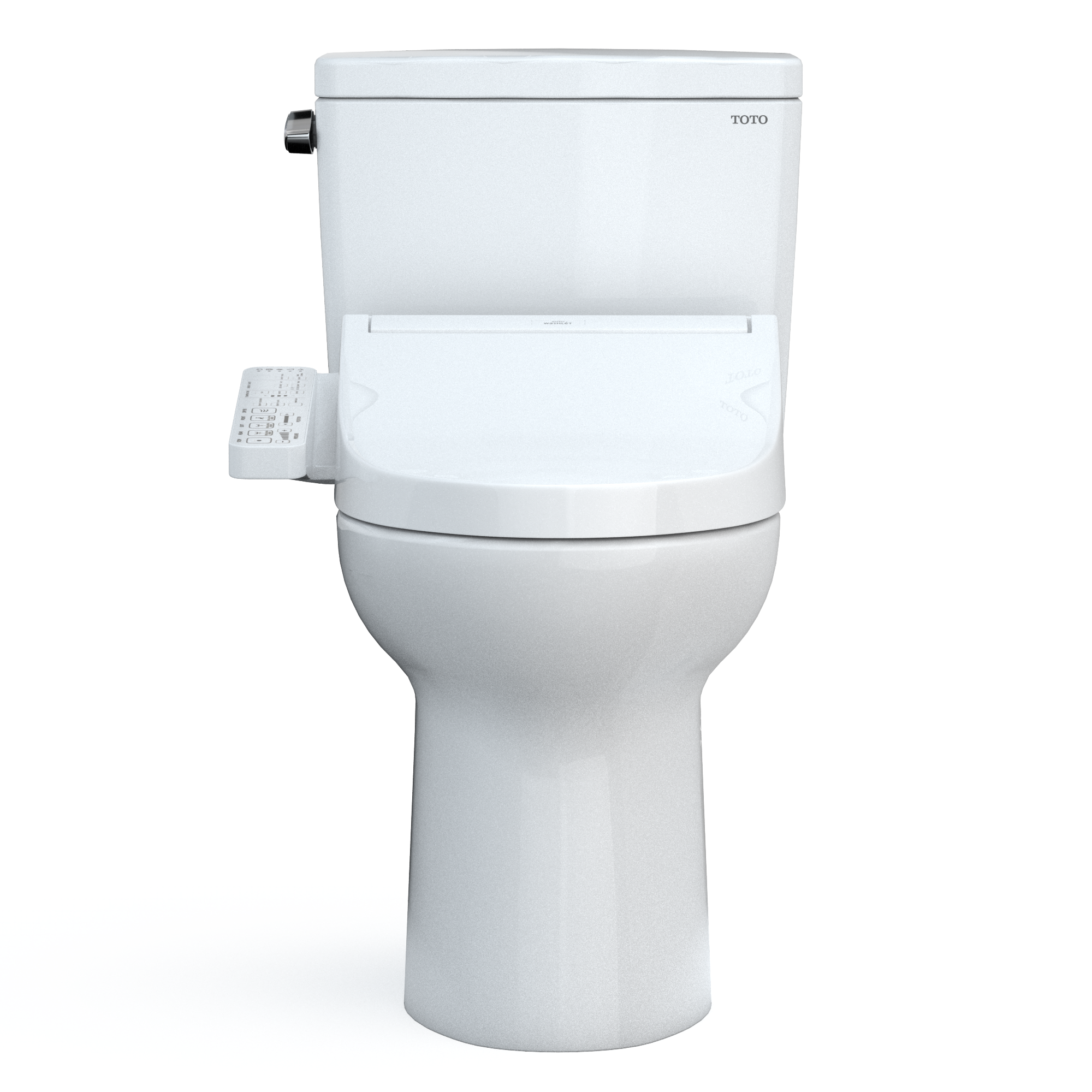 TOTO Drake WASHLET+ Two-Piece Elongated 1.28 GPF TORNADO FLUSH Toilet with C2 Bidet Seat, Cotton White, Vitreous China, MW7763074CEG#01