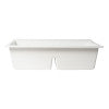 ALFI brand 34" Drop In Granite Composite Workstation Kitchen Sink with Accessories, 50/50 Double Bowl, White, 1 Faucet Hole, AB3418DBDI-W