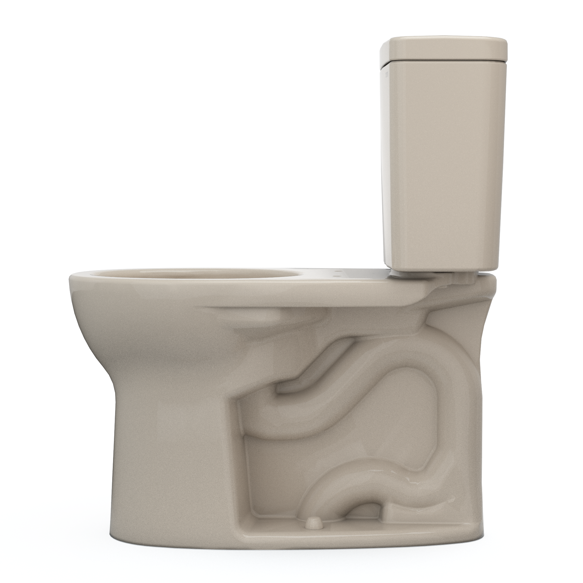 TOTO Drake Two-Piece Round 1.6 GPF Universal Height TORNADO FLUSH Toilet with CEFIONTECT, Bone, Vitreous China, CST775CSFG#03