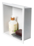 Main Image of ALFI brand ABNC1212-W 12" x 12" White Matte Stainless Steel Square Single Shelf Bath Shower Niche, 20 Gauge