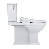 TOTO WASHLET+ Connelly Two-Piece Elongated Dual Flush 1.28 and 0.9 GPF Toilet and Classic WASHLET S7A Classic Bidet Seat, Cotton White, Vitreous China|Plastic, MW4944734CEMFG#01