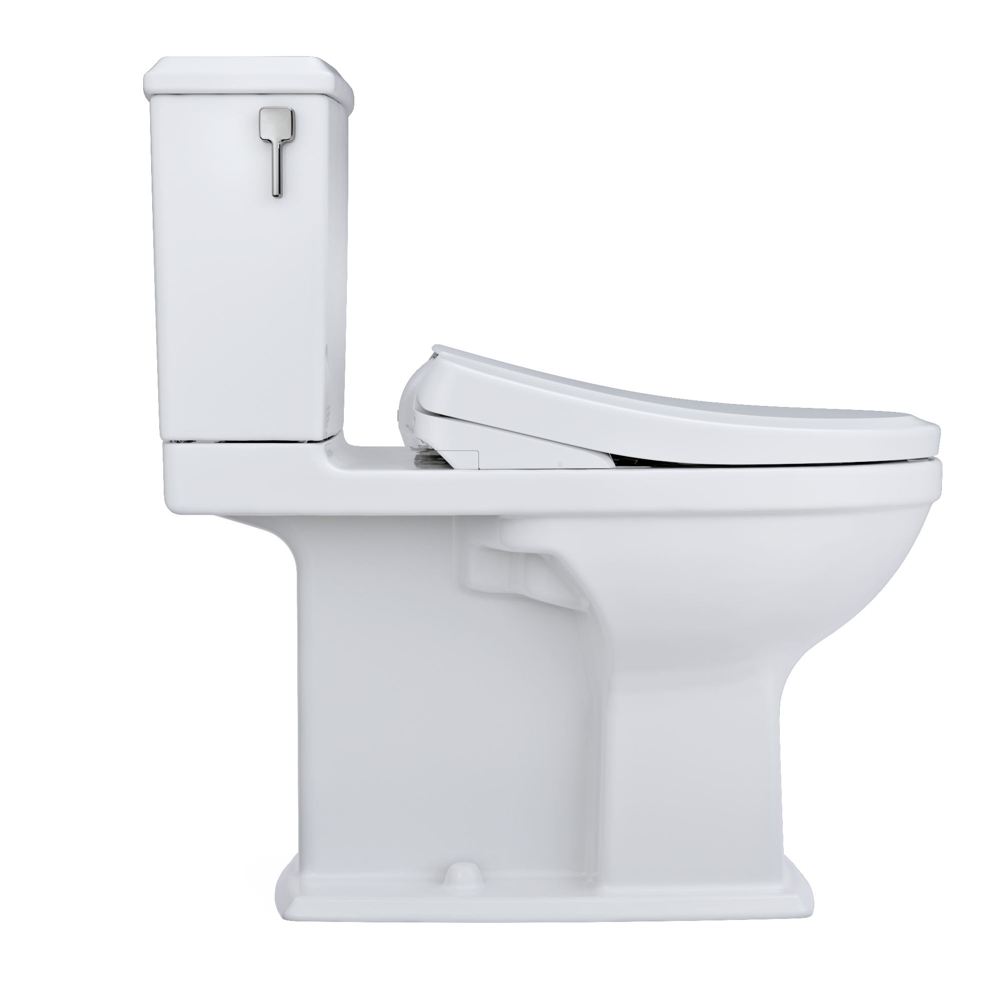 TOTO WASHLET+ Connelly Two-Piece Elongated Dual Flush 1.28 and 0.9 GPF Toilet and Classic WASHLET S7 Contemporary Bidet Seat with Auto Flush, Cotton White, Vitreous China|Plastic, MW4944724CEMFGA#01